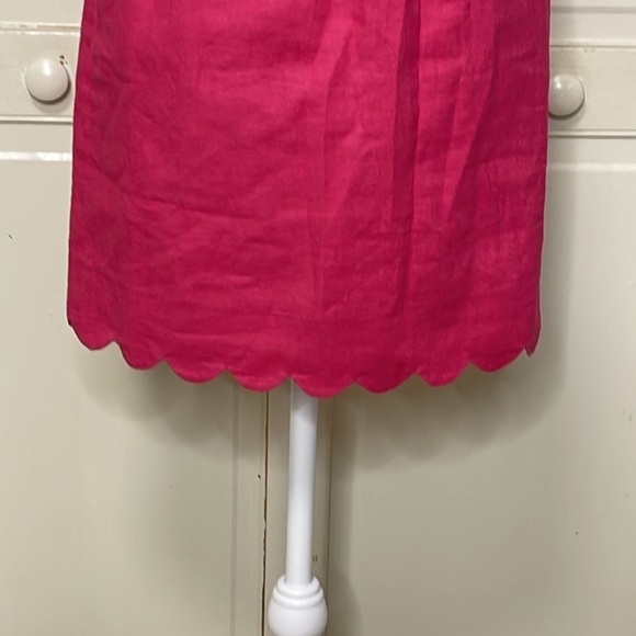 J.CREW Women’s Pink Short Mini Linen and Cotton Scallop Hem Skirt Size 0 - Picture 3 of 7